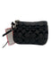 Coach Black & Grey Canvas Leather Detail All Over Print Hand Strap Wallets Black & Grey