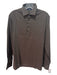 Boggi Size M Brown Cotton Solid Polo Men's Long Sleeve Shirt M