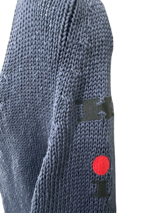 Kiton Size M Blue & White Cotton Cardigan Men's Sweater Blue & White / M