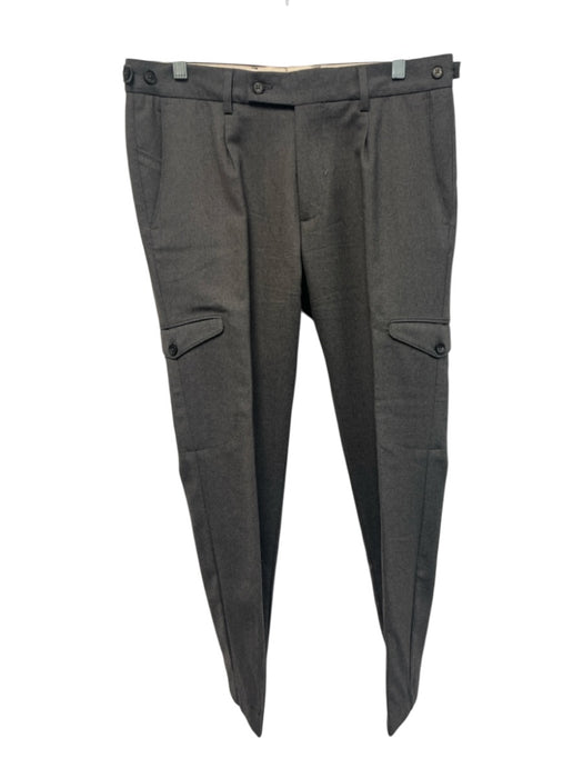 Boggi Size 48 Gray Wool Solid Dress Cargo Men's Pants Gray / 48