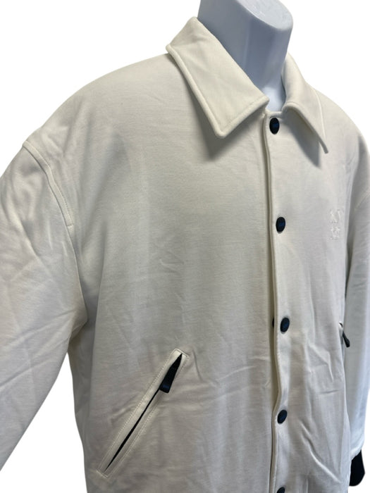 KNT Size 50 White Cotton Blend Solid Zip UP Men's Jacket White / 50