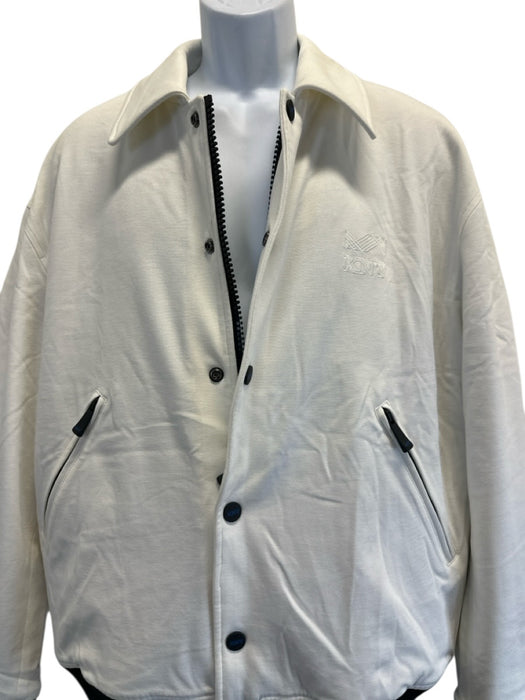 KNT Size 50 White Cotton Blend Solid Zip UP Men's Jacket White / 50