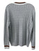 Boggi Size M Gray & Brown Cotton Blend Cable Knit Varsity Men's Sweater M