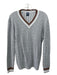 Boggi Size M Gray & Brown Cotton Blend Cable Knit Varsity Men's Sweater M