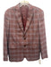 No Brand Red & Blue Wool Blend Plaid 2 Button Men's Blazer Red & Blue / Est 40