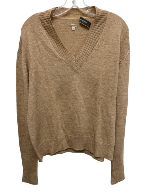 Roca AS IS Size M Tan Wool Blend Solid V Neck Men's Sweater Tan / M