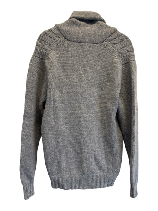 Richard James Size M Gray Wool Blend Cable Knit Button Up Shawl Men's Sweater Gray / M