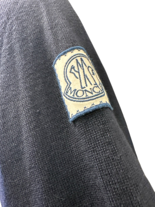 Moncler Size M Navy Blue Wool Solid Cardigan Men's Sweater Navy Blue / M