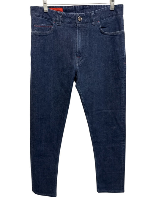 Isaia Size 32 Dark Wash Cotton Blend Solid Jean Men's Pants Dark Wash / 32