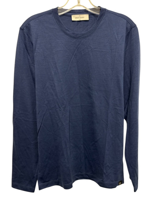 Gran Sasso Size 48 Blue Wool Blend Solid Crew Neck Men's Sweater Blue / 48