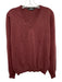 Gran Sasso Size M Red Cashmere Solid V Neck Men's Sweater Red / M