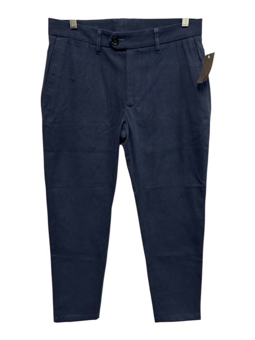 Isaia Size 48 Blue Cotton Blend Solid Slim Khakis Men's Pants Blue / 48