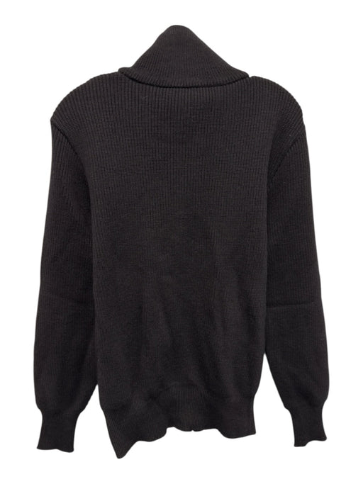 AMI Size M Navy Blue Wool Solid Zip UP Knit Men's Sweater Navy Blue / M