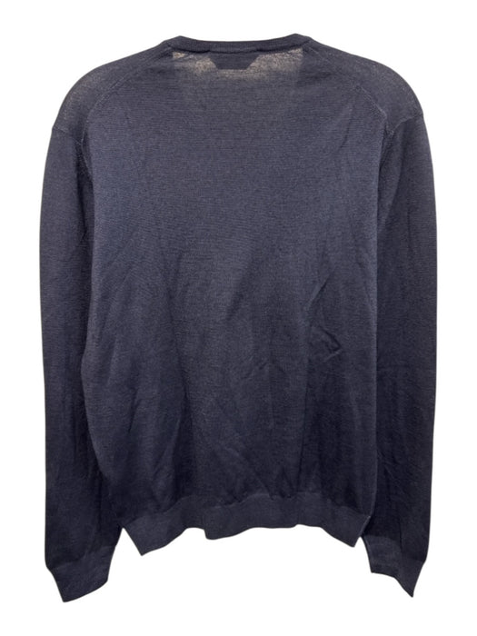 Gran Sasso Size 48 Navy Blue Wool Blend Solid Crew Men's Sweater Navy Blue / 48