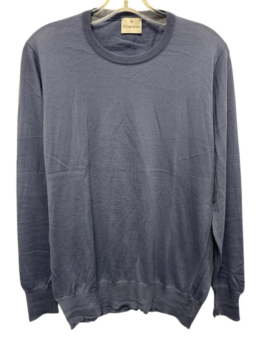 Kingsman Size M Blue Cashmere Solid Crew Men's Sweater Blue / M