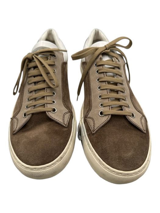 Lo. White Shoe Size 8.5 Brown & White Suede Solid Sneaker Low Top Men's Shoes Brown & White / 8.5