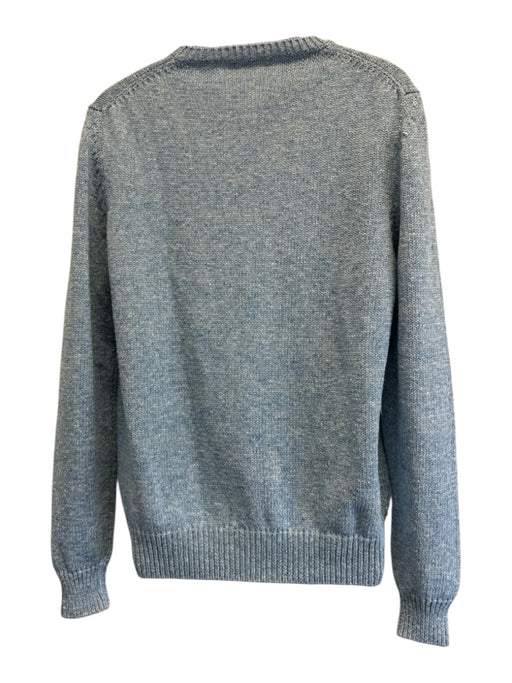 Kiton Size M Light blue Cotton Blend Solid Crew Neck Knit Men's Sweater Light blue / M