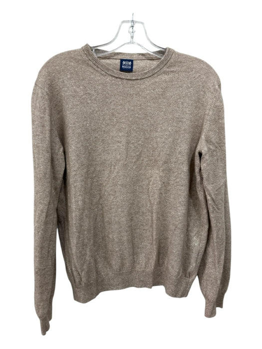 Boggi Size Est M Tan Cashmere & Linene Solid V Neck Men's Sweater Est M