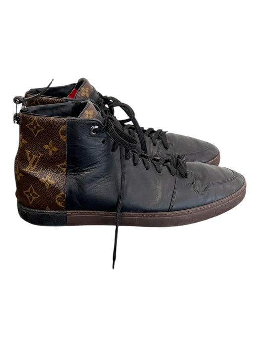 Louis Vuitton Shoe Size 6.5 Black & Brown Leather Lace Up Back Zip Logo Shoes Black & Brown / 6.5