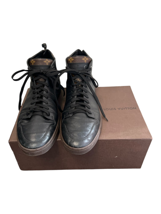 Louis Vuitton Shoe Size 6.5 Black & Brown Leather Lace Up Back Zip Logo Shoes Black & Brown / 6.5