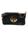 Tory Burch Black & Gold Leather & Metal Flap Shoulder Chain Rectangle Bag Black & Gold / Small