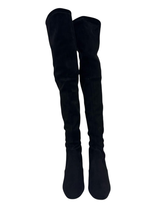Stuart Weitzman Shoe Size 10 Black Suede Upper Solid Block Heel Above Knee Boots Black / 10