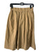 J Crew Size 2 Tan Brown Cotton Button Down Knee Length Elastic Waist Skirt Tan Brown / 2