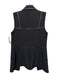 Crosby Size XS Black Polyester Sleeveless Open Front Pleather Detail Vest Black / XS