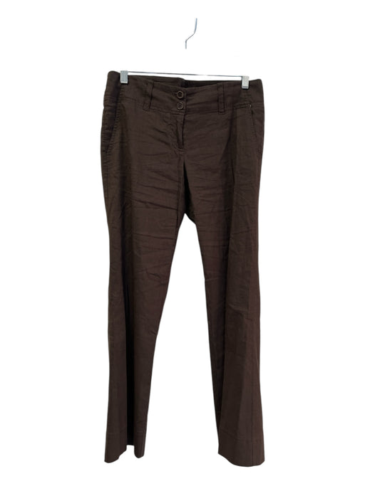 Theory Size 6 Brown Cotton Blend High Waist zip fly Straight Leg Pants Brown / 6