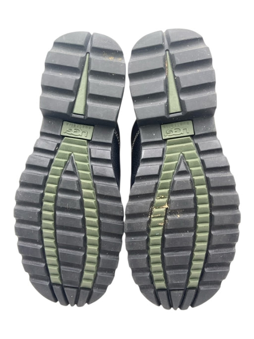 Ugg Australia Shoe Size 7 Black & Cream Leather Shearling Side Zip Slipper Mules Black & Cream / 7