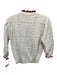 Zara Size S Cream, Red, Green Polyester & Acrylic Puff 1/2 Sleeve Sweater Cream, Red, Green / S