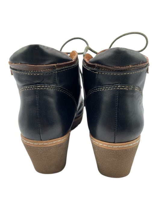 Pikolinos Shoe Size 40 Black & Brown Leather Round Toe lace up Booties Black & Brown / 40