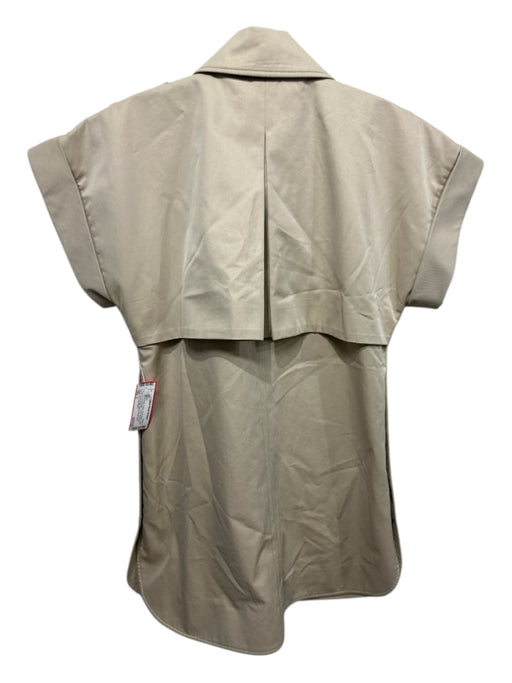 Veronica Beard Size 2 Khaki Beige Cotton Short Sleeve Solid Trench Jacket Khaki Beige / 2