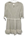 ALLSAINTS Size 8 White Viscose & Cotton Short Puff Sleeve Smocked Bodice Dress White / 8