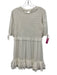 ALLSAINTS Size 8 White Viscose & Cotton Short Puff Sleeve Smocked Bodice Dress White / 8