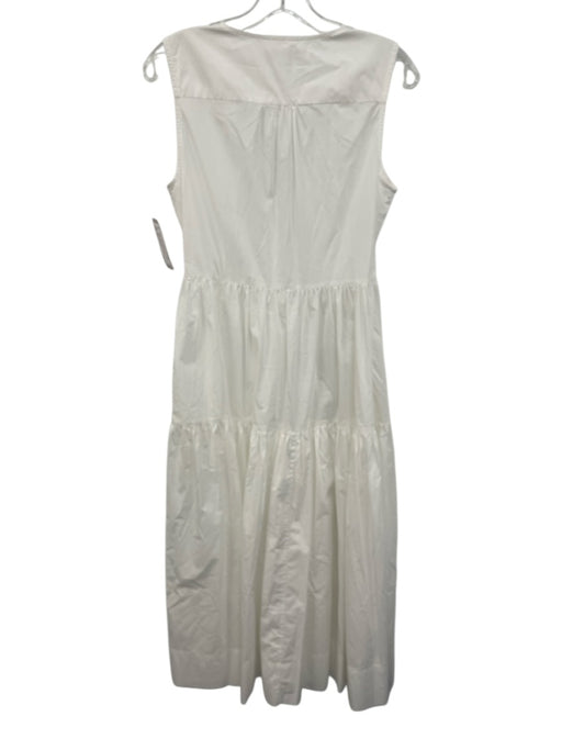 Banana Republic Size XS White Cotton Sleeveless V Neck Tiered Wrap Dress White / XS