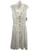 By Anthropologie Size XS White Cotton Sleeveless Smocked Waist Zip Up Midi Dress White / XS