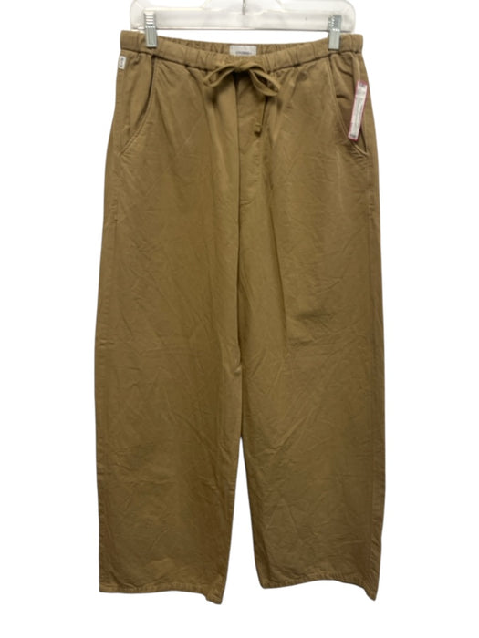 Citizens of Humanity Size M Khaki Beige Cotton & Flax Wide Leg High Rise Pants Khaki Beige / M