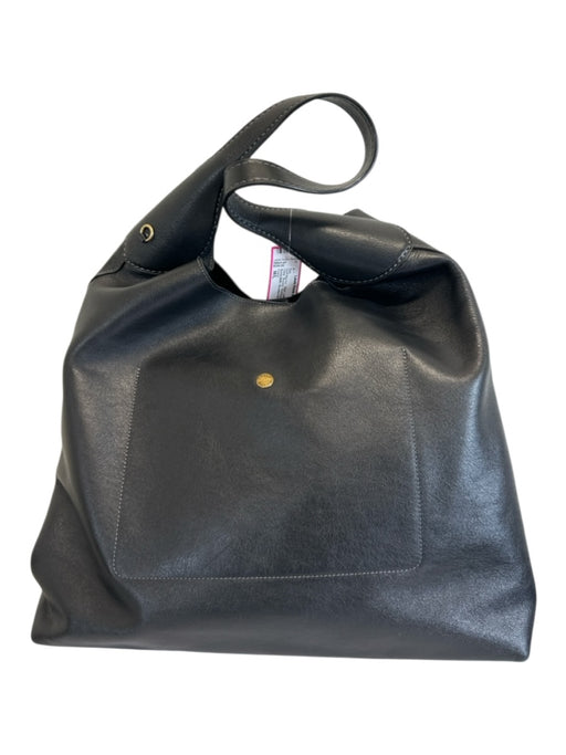 Coach Black Leather Magnetic Clasp Shoulder Bag Black / M/L
