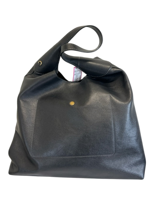 Coach Black Leather Magnetic Clasp Shoulder Bag Black / M/L