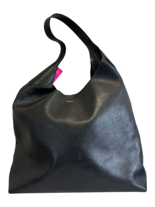 Coach Black Leather Magnetic Clasp Shoulder Bag Black / M/L