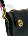 Coach Black Leather Zip Top Crescent Turnlock Shoulder Bag Black / S