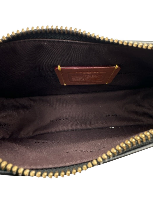 Coach Black Leather Zip Top Crescent Turnlock Shoulder Bag Black / S