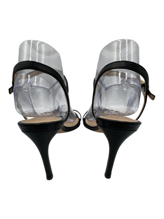 Stuart Weitzman Shoe Size 8.5 Black Leather Ankle Buckle Gold Hardware Sandals Black / 8.5