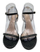 Stuart Weitzman Shoe Size 8.5 Black Leather Ankle Buckle Gold Hardware Sandals Black / 8.5