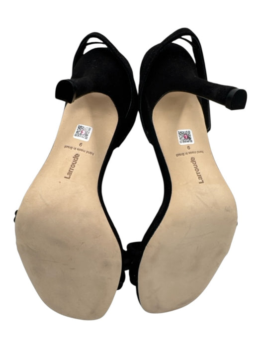 Larroude Shoe Size 9 Black Suede Slingbacks Criss Cross Stiletto Sandals Black / 9