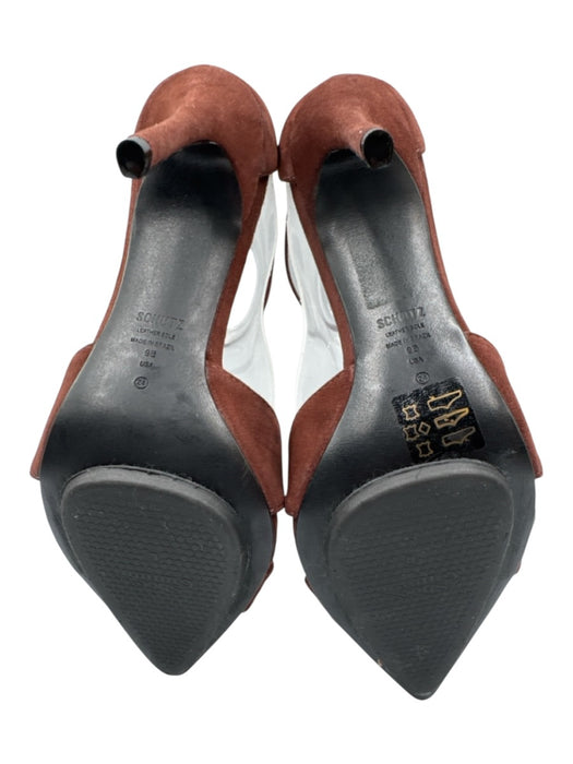 Schutz Shoe Size 9 Brown Suede Pointed Toe Criss Cross Ankle Buckle Sandals Brown / 9