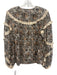 Ulla Johnson Size 4 Brown, cream & black Cotton Blend Long Sleeve Floral Top Brown, cream & black / 4