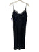 L'agence Size 8 Black Silk Spaghetti Strap Lace Trim Midi Dress Black / 8