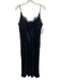 L'agence Size 8 Black Silk Spaghetti Strap Lace Trim Midi Dress Black / 8